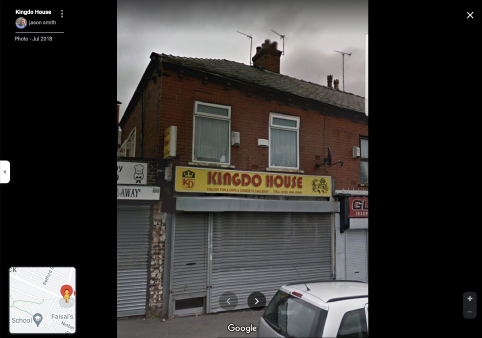 A screenshot from Google Maps of Kingdo House Chinese restaurant in July 2018